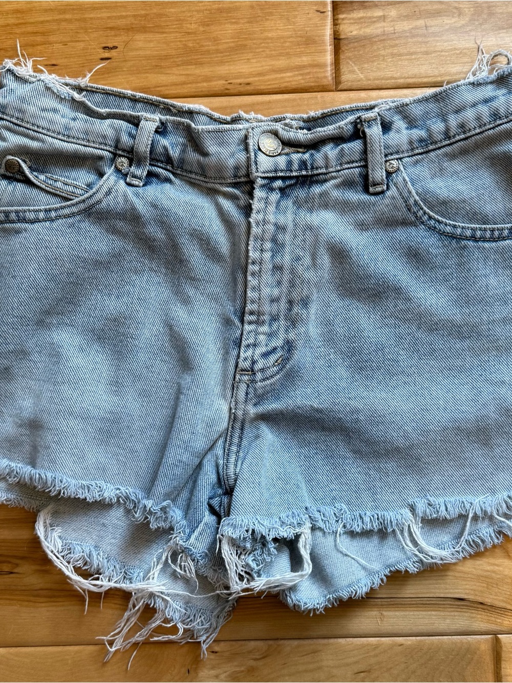 Paris Blues Light Wash Distressed Denim Cutoff Shorts